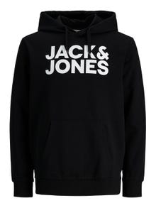 Jack & Jones Logotipas Megztinis su gobtuvu -Black - 12152840