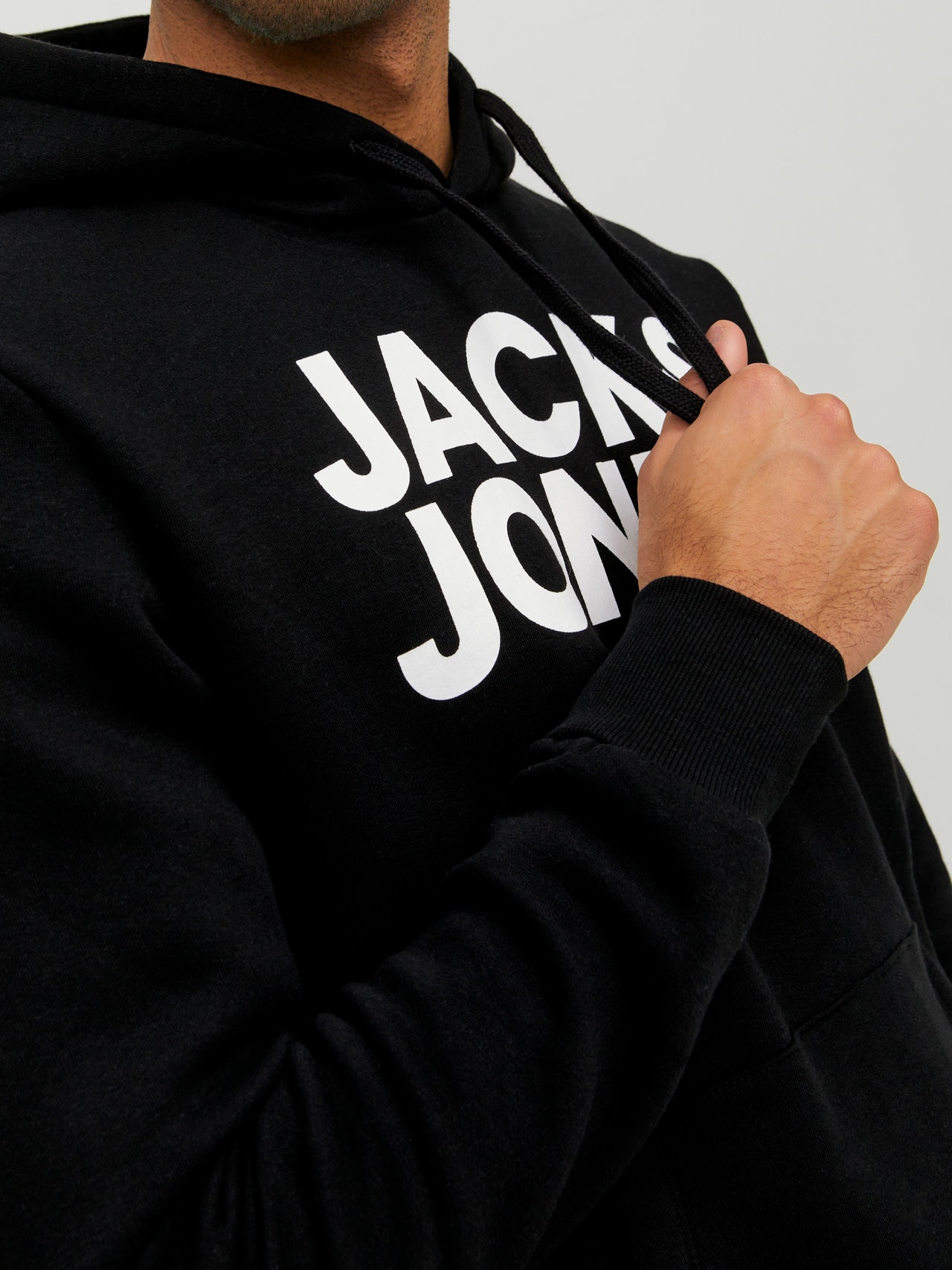 Jack & Jones Logo Hoodie -Black - 12152840