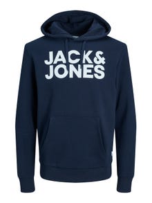 Jack & Jones Logo Hoodie -Navy Blazer - 12152840
