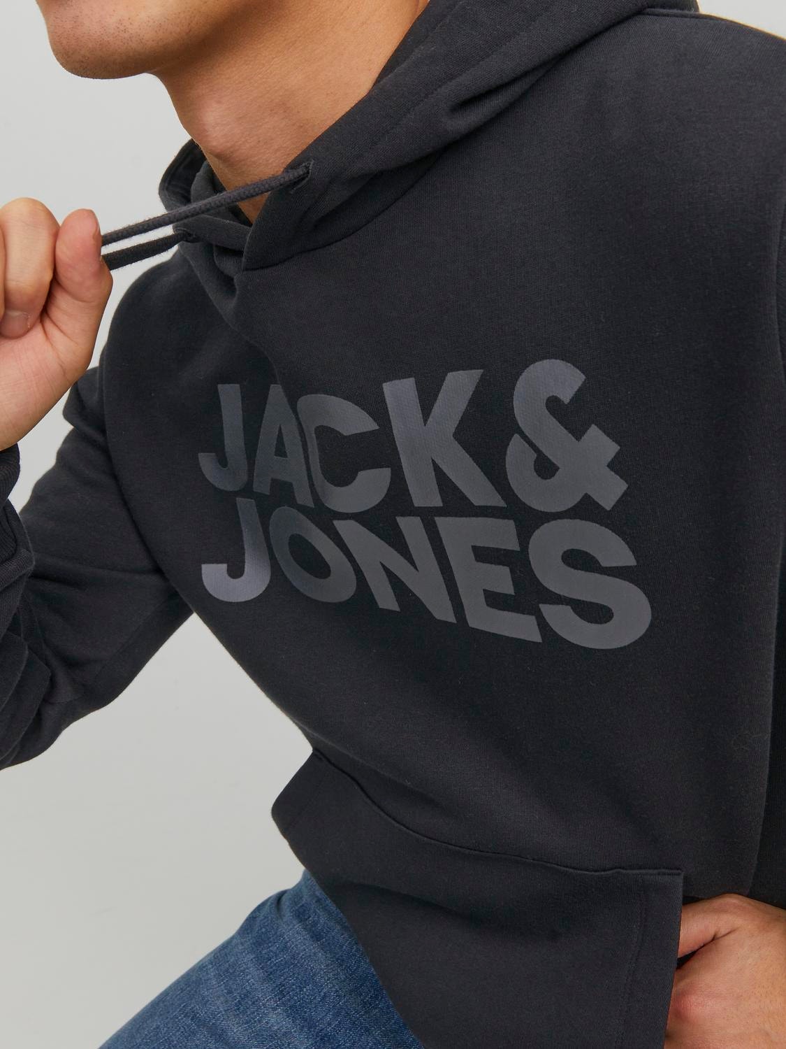Jack & Jones Logo Kapuzenpullover -Black - 12152840