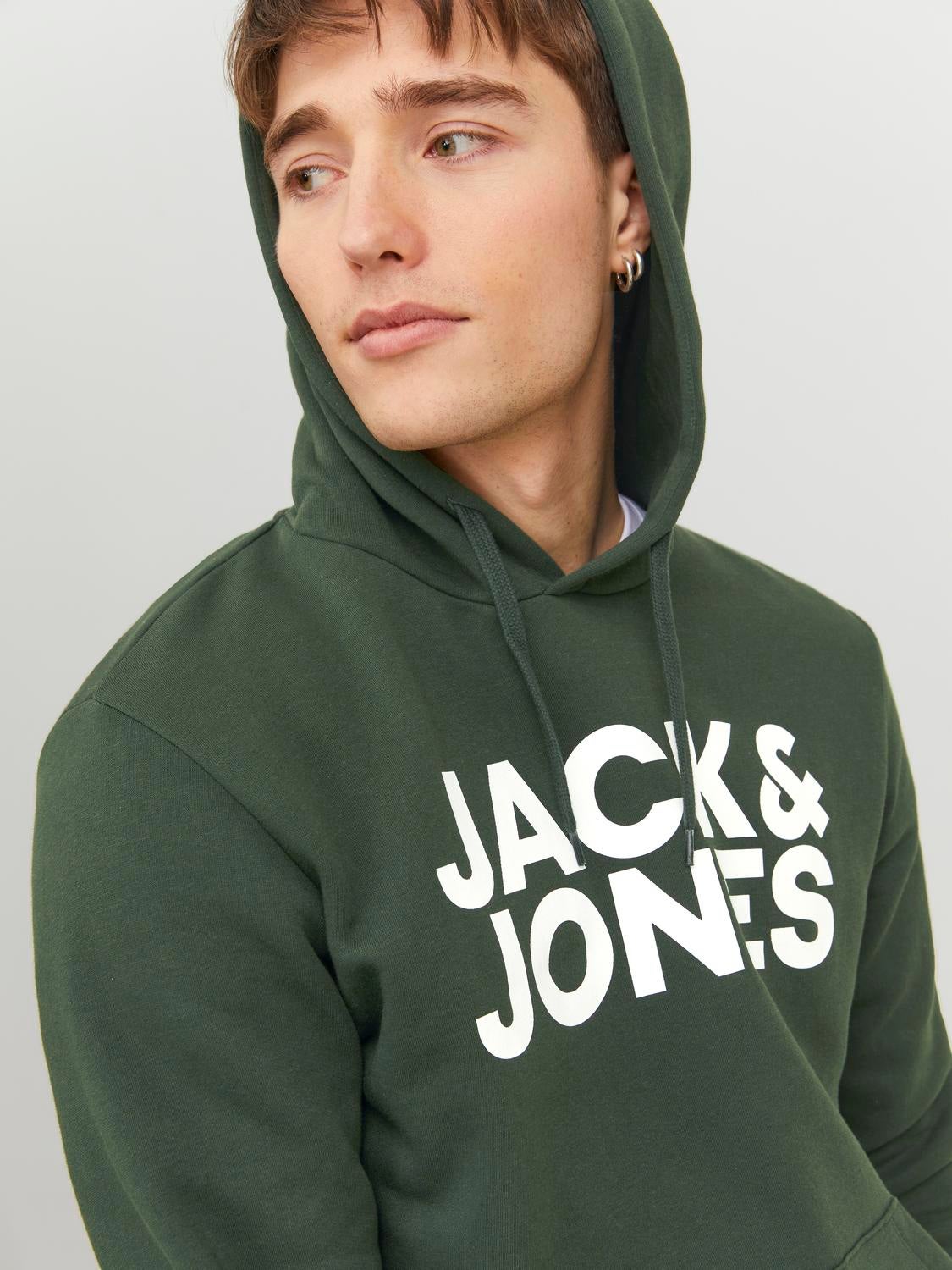 Jack and jones green hoodie on sale