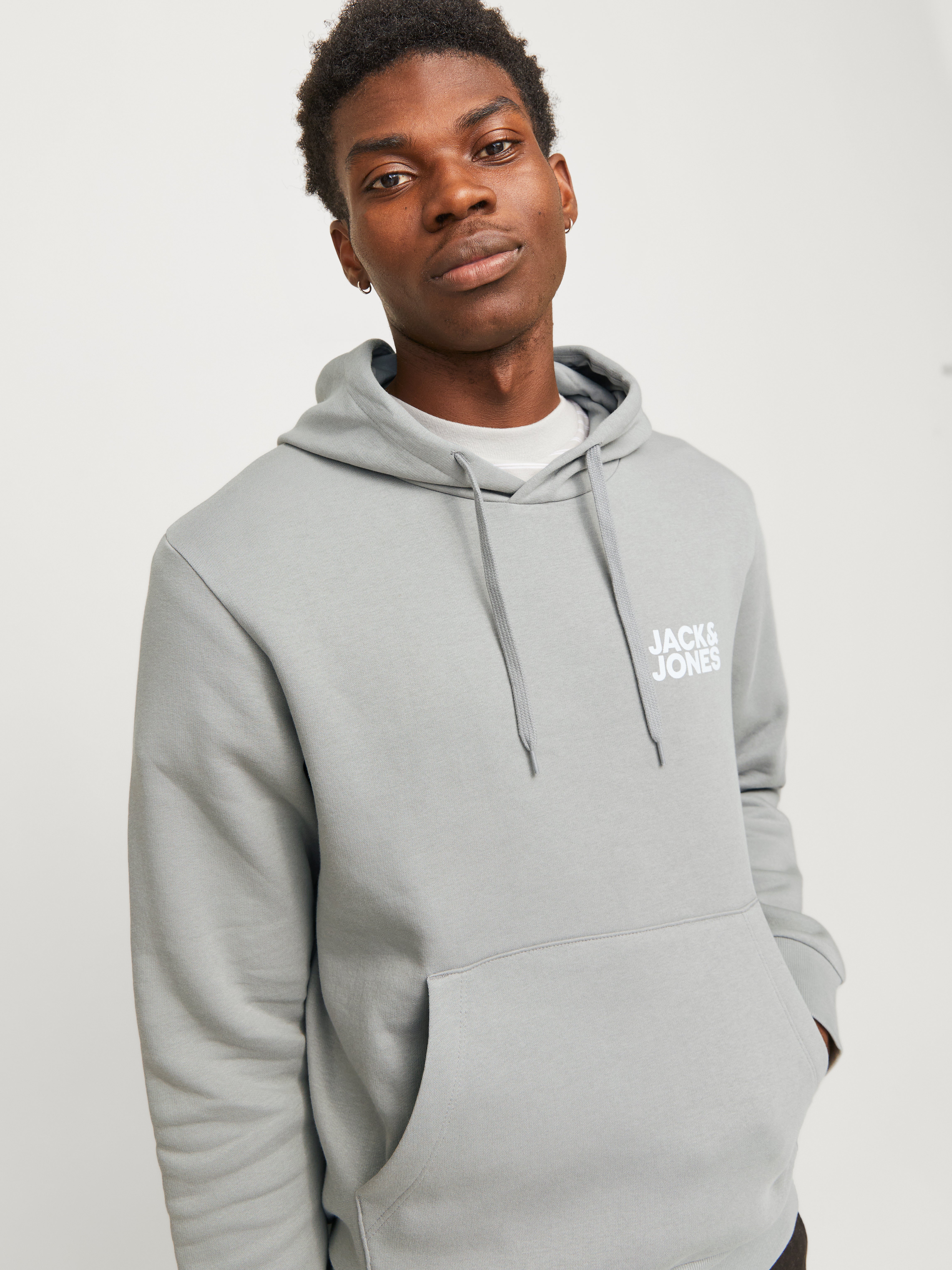 Logo Hoodie Medium Grey Jack Jones