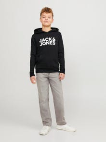 Jack & Jones Logotipas Megztinis su gobtuvu For boys -Black - 12152841