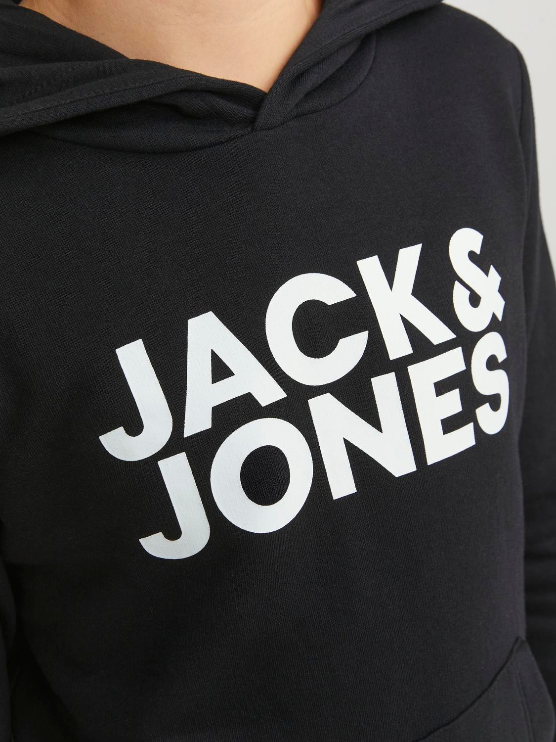 Jack & Jones Logo Kapuutsiga pusa Junior -Black - 12152841
