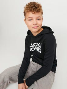 Jack & Jones Logo Hættetrøje Til drenge -Black - 12152841