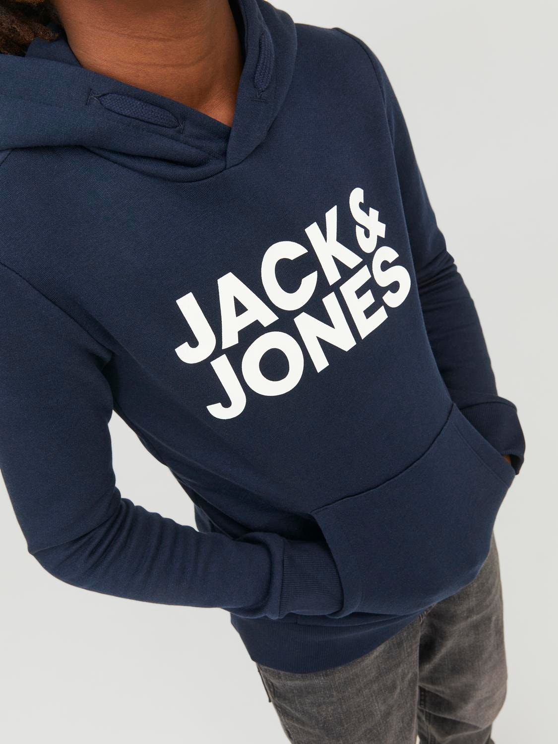 Jack & Jones Z logo Bluza z kapturem Dla chłopców -Navy Blazer - 12152841