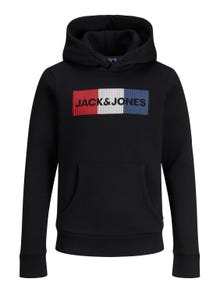 Jack & Jones Logo Hoodie For boys -Black - 12152841