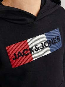Jack & Jones Logotipas Megztinis su gobtuvu For boys -Black - 12152841