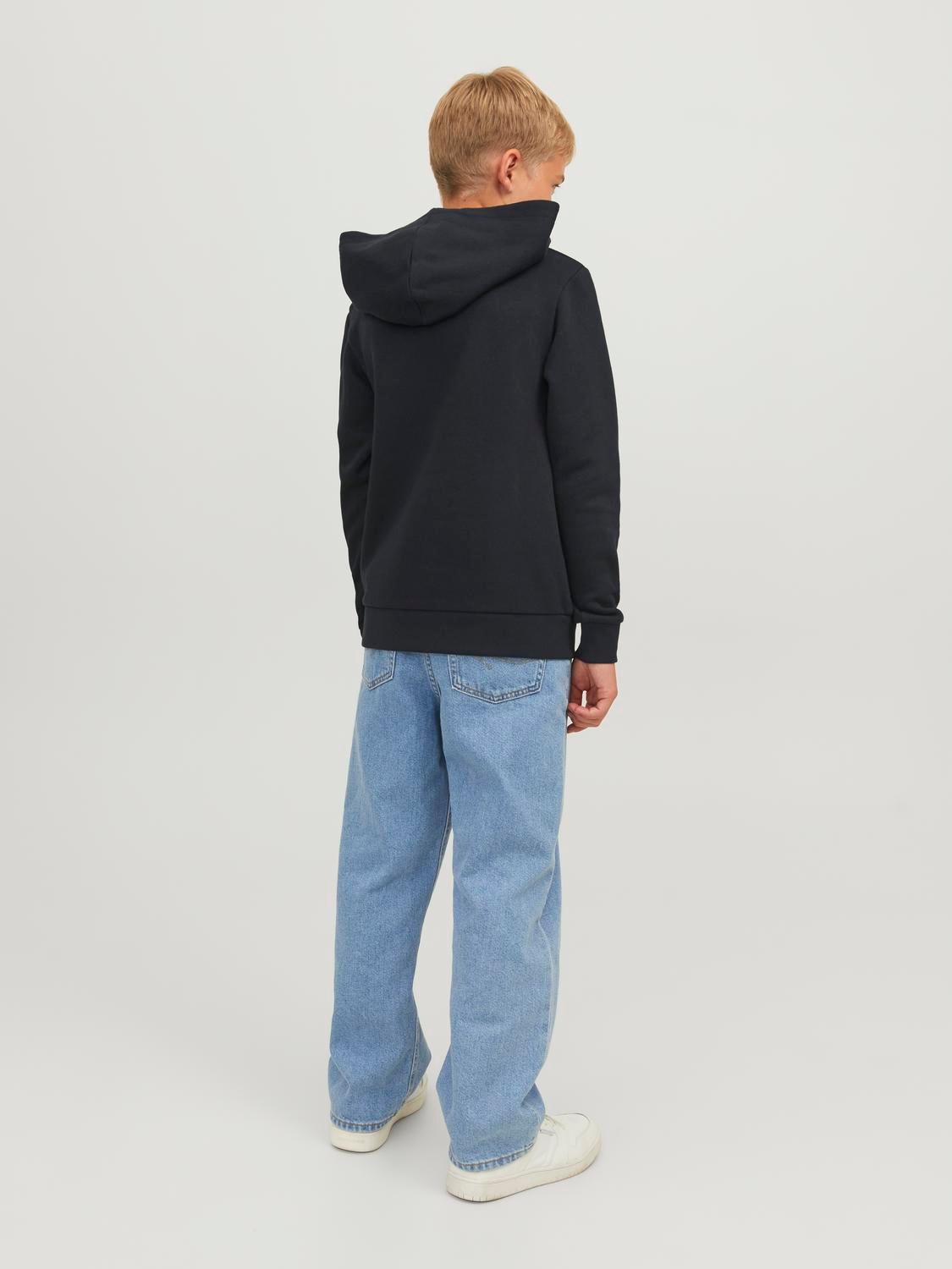 Jack & Jones Logo Hoodie For boys -Black - 12152841