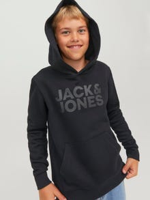 Jack & Jones Logo Hoodie For boys -Black - 12152841