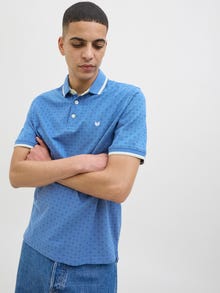 Jack & Jones All Over Print Spredt krave Polo -Bright Cobalt - 12154548