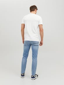 Jack & Jones Enfärgat Rundringning T-shirt -White - 12156101