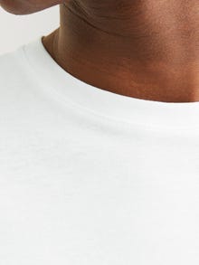 Jack & Jones Ensfarvet Crew neck T-shirt -White - 12156101