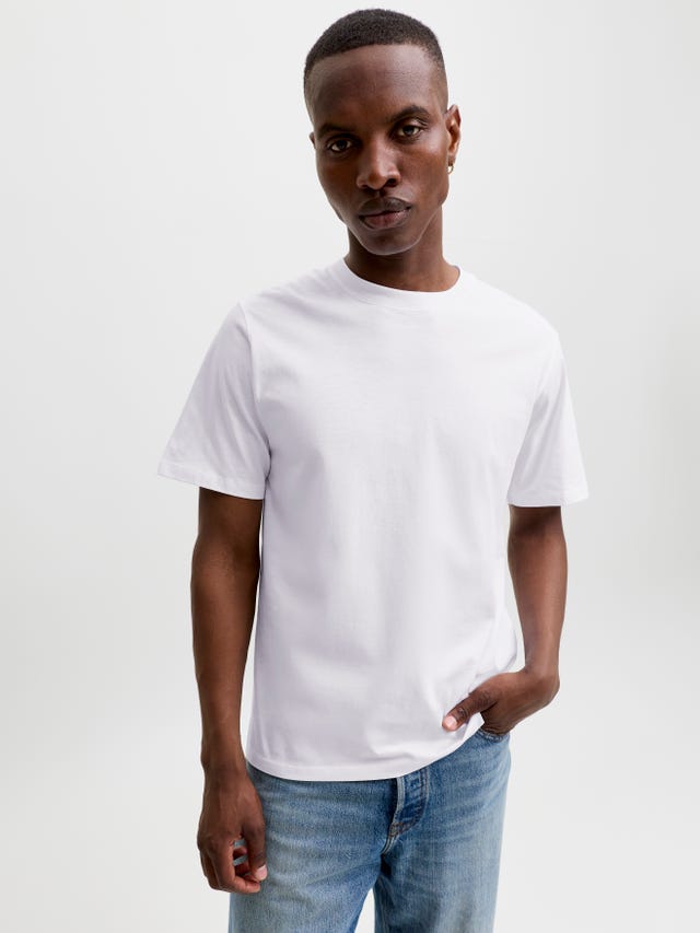 JACK & JONES T-shirts Heren Warrior Small Five Pack Zwart/Wit/Mountain JACK & JONES T-shirts Heren Warrior Small Five Pack Zwart/Wit/Mountain