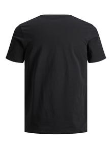 Jack & Jones Yksivärinen Pyöreä pääntie T-paita -Black - 12156101