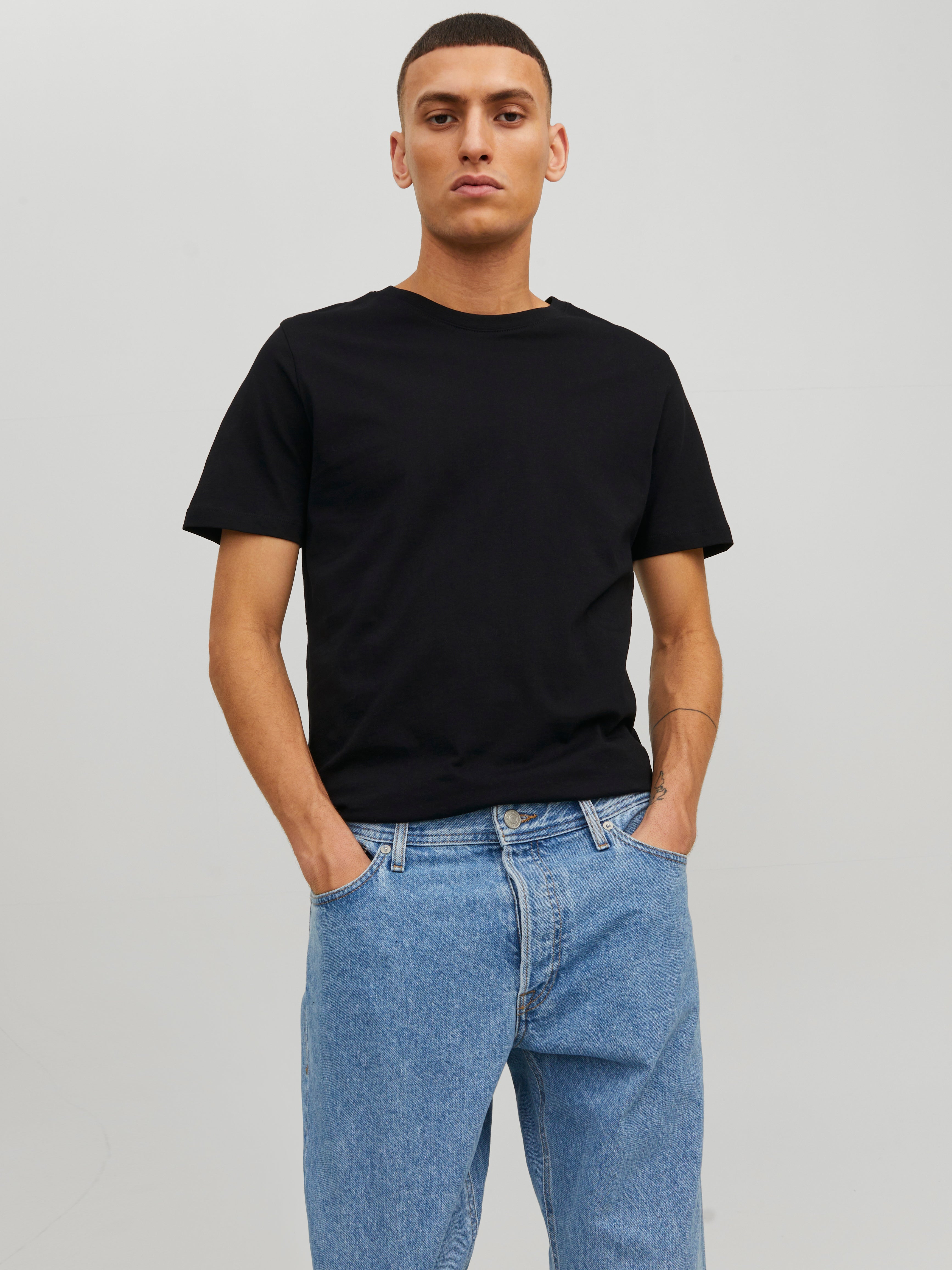 T-shirt Uni Col Rond - Jack & Jones - Modalova