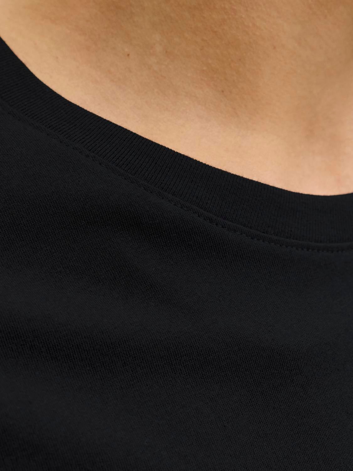 Jack & Jones Yksivärinen Pyöreä pääntie T-paita -Black - 12156101