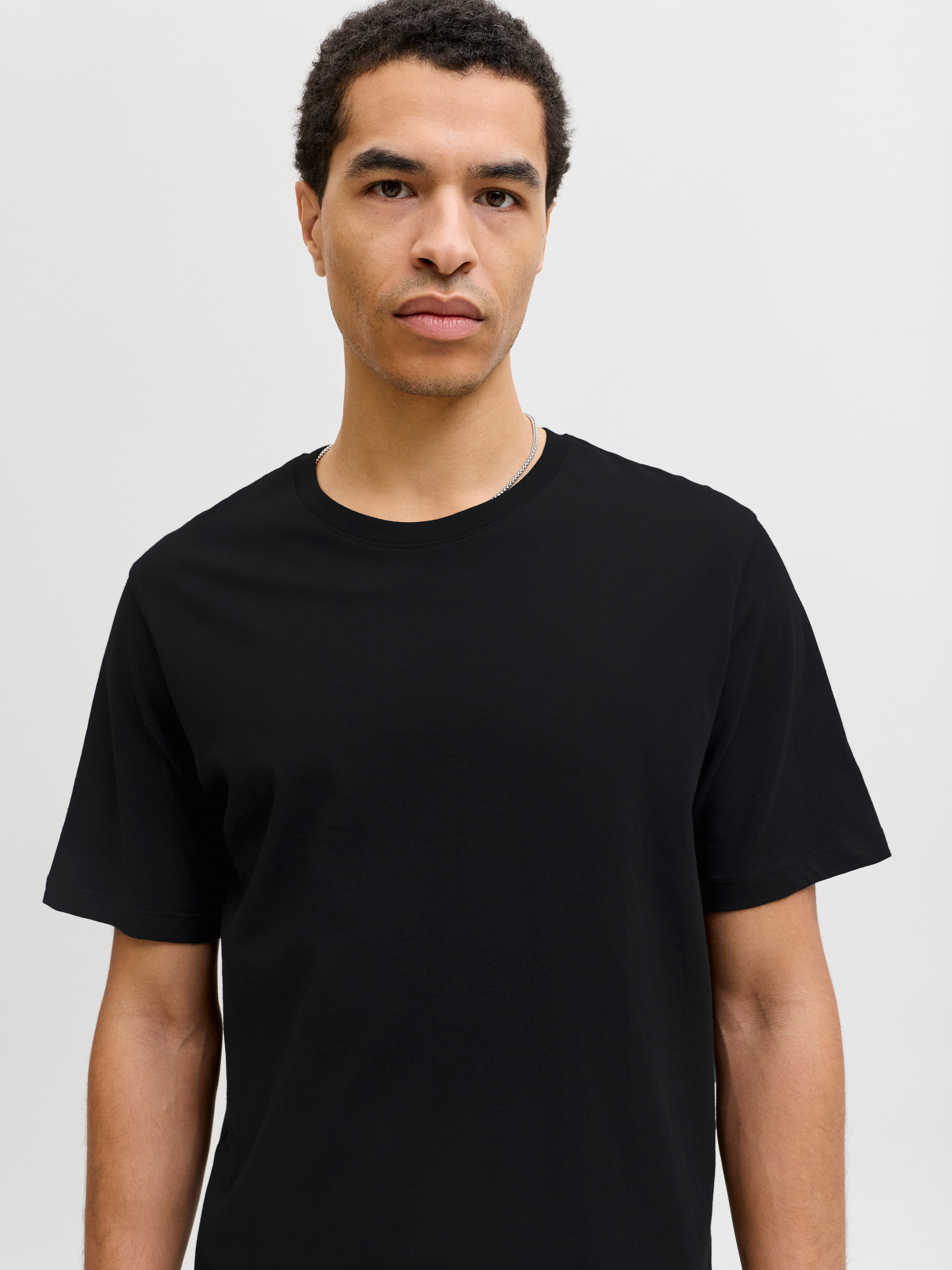 Jack & Jones Einfarbig Rundhals T-shirt -Black - 12156101