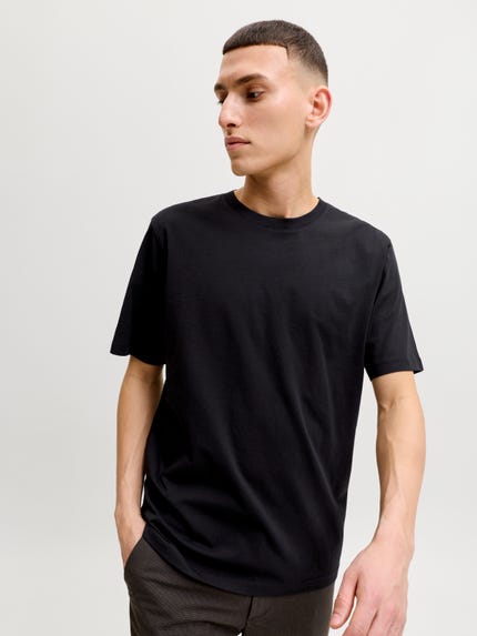 JACK & JONES T-shirt voor heren, ronde hals, 3-pack O wit, L JACK & JONES T-shirt voor heren, ronde hals, 3-pack O wit, L