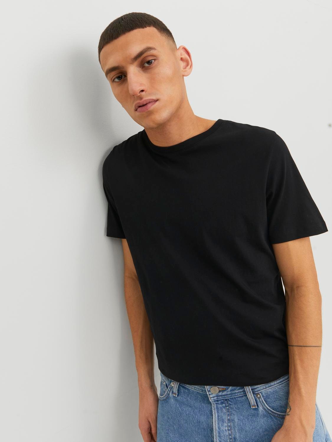 Jack & Jones Sima Környak Trikó -Black - 12156101