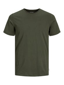 Jack & Jones T-shirt Liso Decote Redondo -Olive Night - 12156101