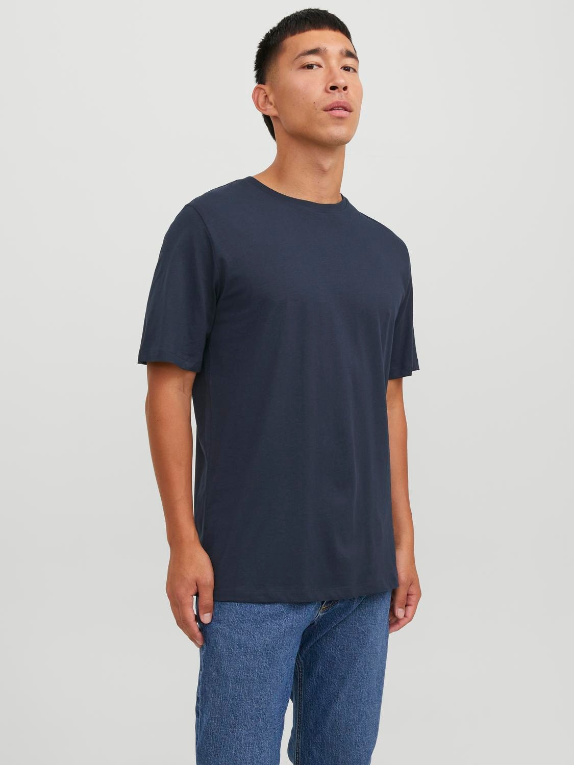 Jack & Jones Enfärgat Rundringning T-shirt -Navy Blazer - 12156101