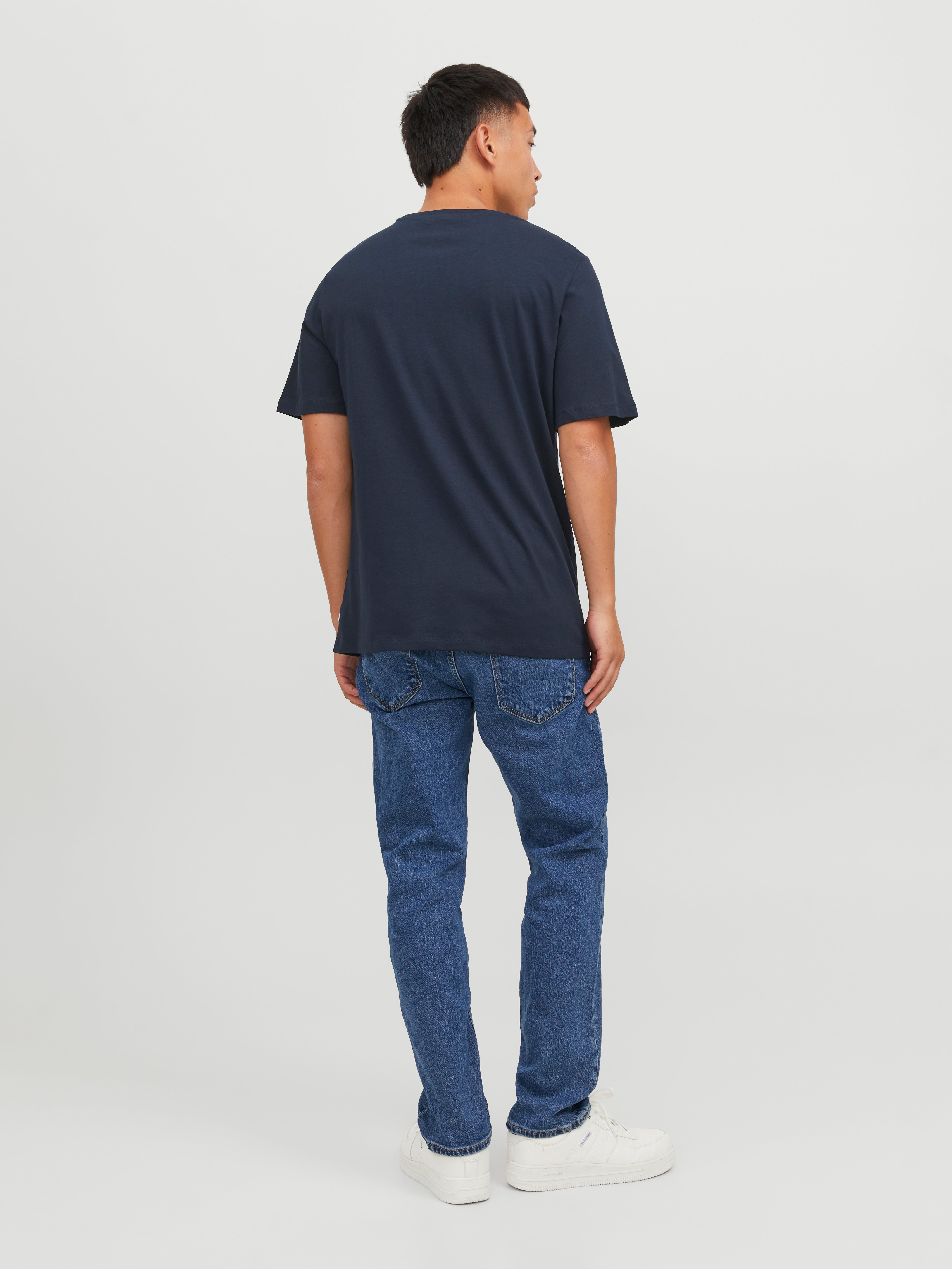 Jack & Jones Plain Crew neck T-shirt -Navy Blazer - 12156101