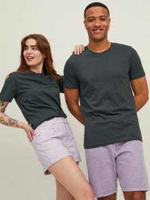 Jack & Jones Enfärgat Rundringning T-shirt -Asphalt - 12156101