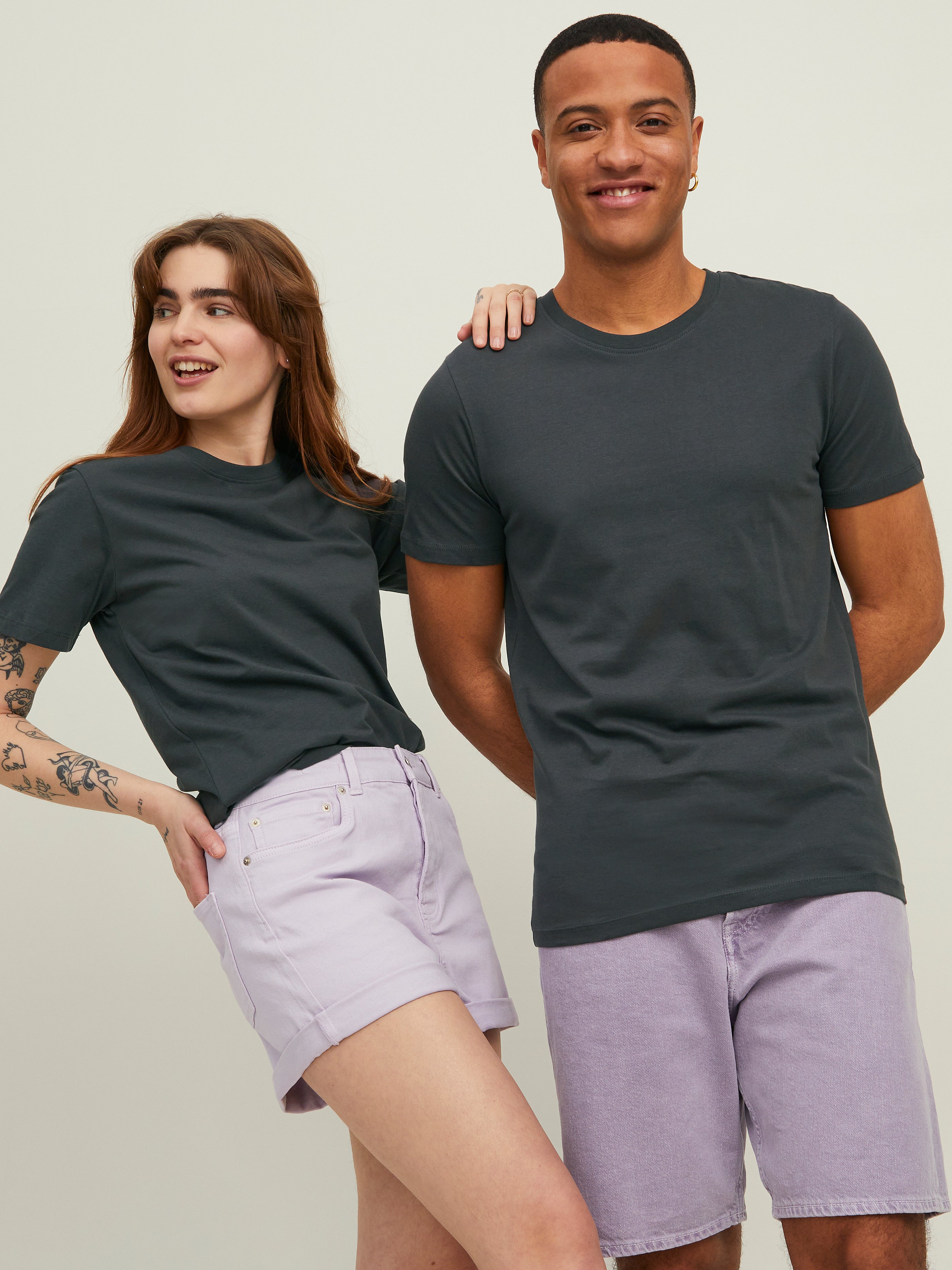 Jack & Jones Sima Környak Trikó -Asphalt - 12156101