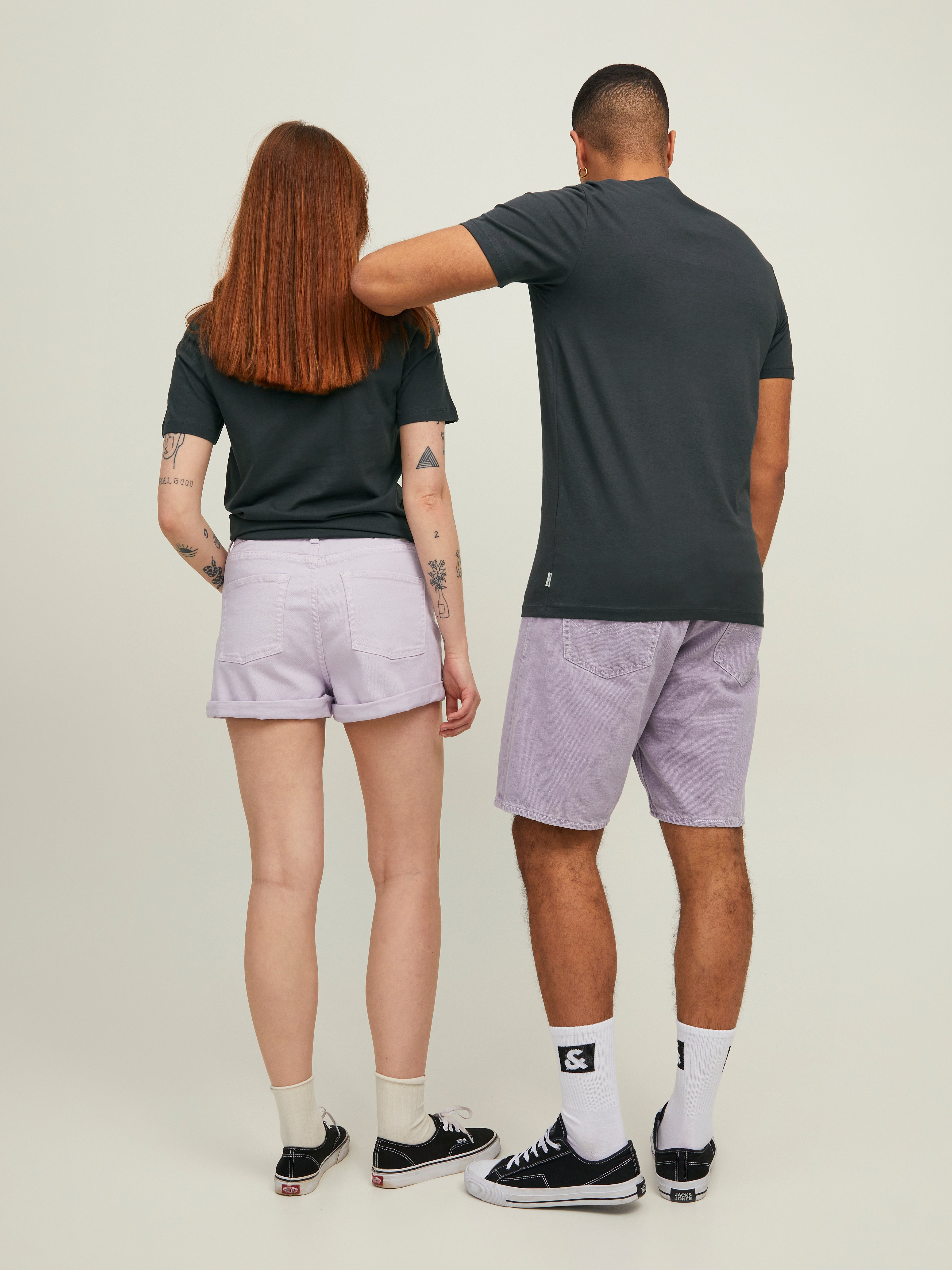 Jack & Jones Yksivärinen Pyöreä pääntie T-paita -Asphalt - 12156101