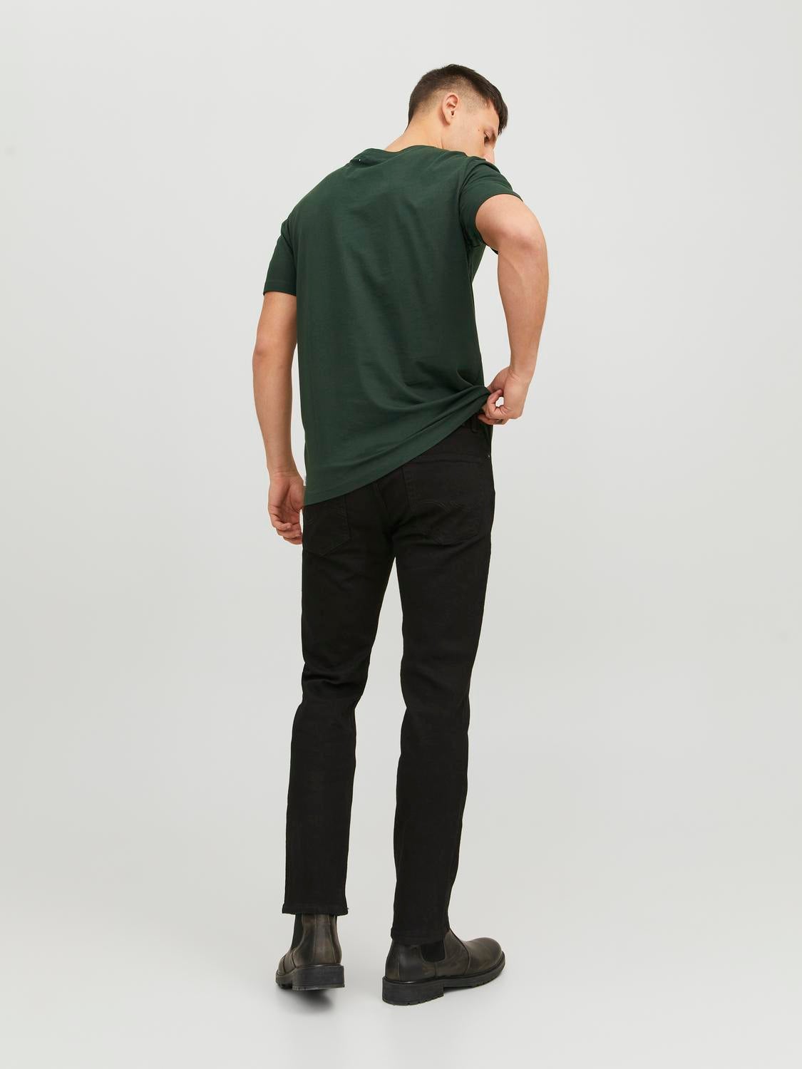 Green t store shirt black jeans