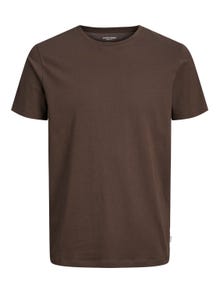 Jack & Jones Plain Crew neck T-shirt -Seal Brown - 12156101
