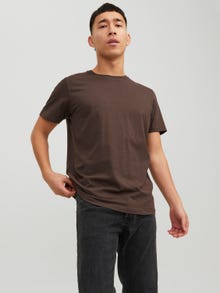 Jack & Jones Plain Crew neck T-shirt -Seal Brown - 12156101