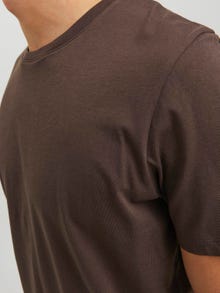 Jack & Jones Plain Crew neck T-shirt -Seal Brown - 12156101