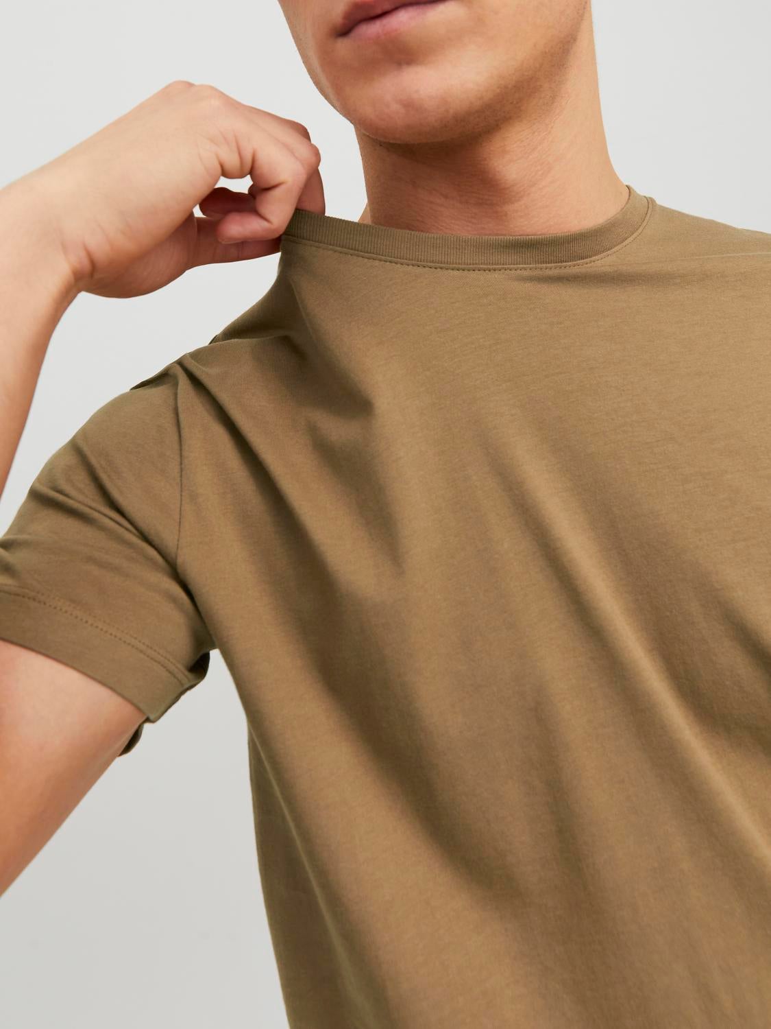 Plain khaki t discount shirt