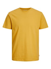 Jack & Jones Gładki Okrągły dekolt T-shirt -Honey Gold - 12156101