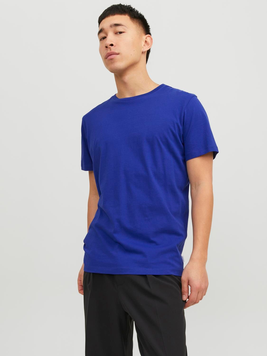 Jack & Jones Ensfarvet Crew neck T-shirt -Bluing - 12156101
