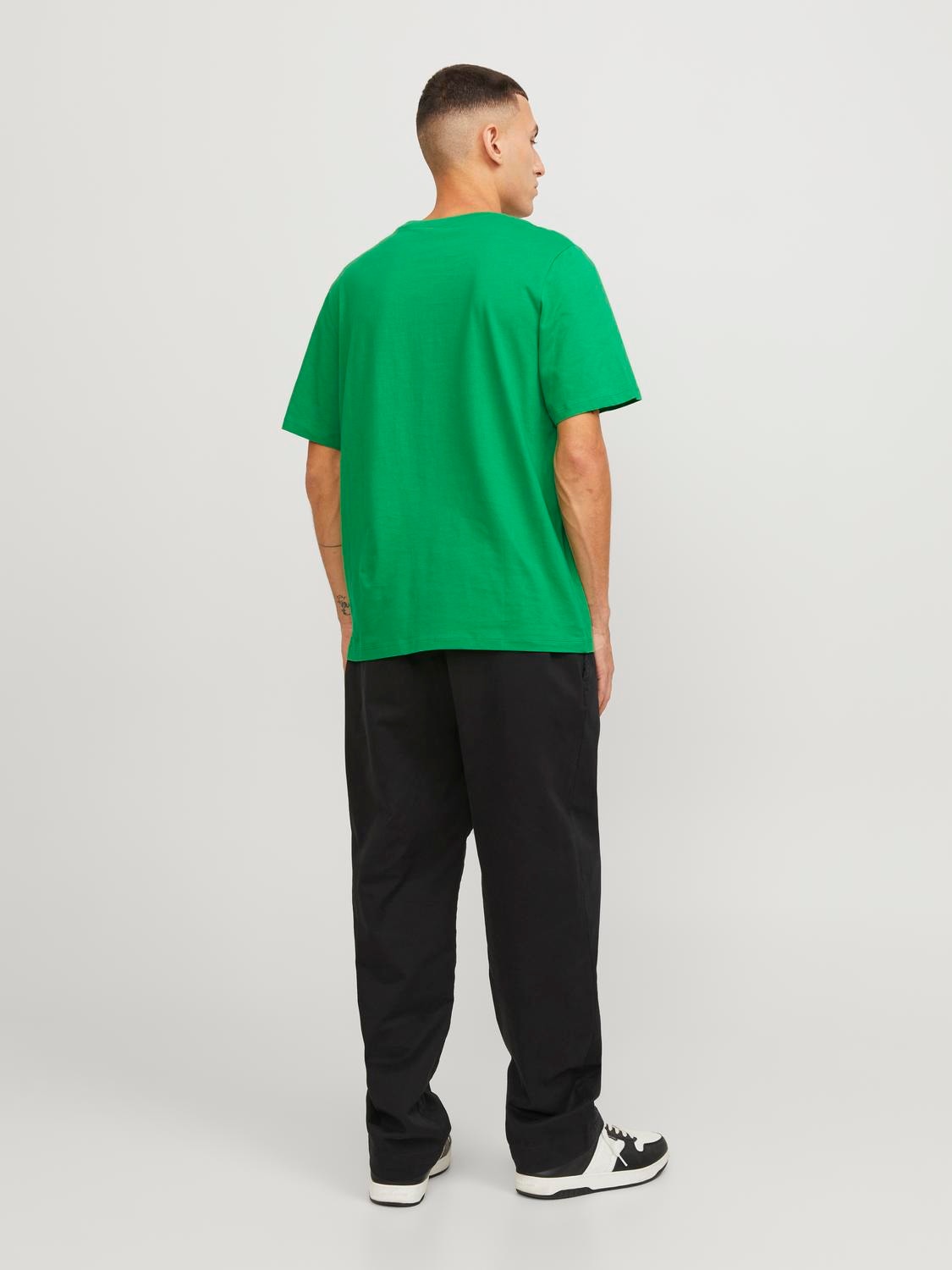 Jack & Jones Ensfarvet Crew neck T-shirt -Green Bee - 12156101