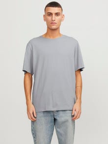 Jack & Jones Vienspalvis Apskritas kaklas Marškinėliai -Ultimate Grey - 12156101