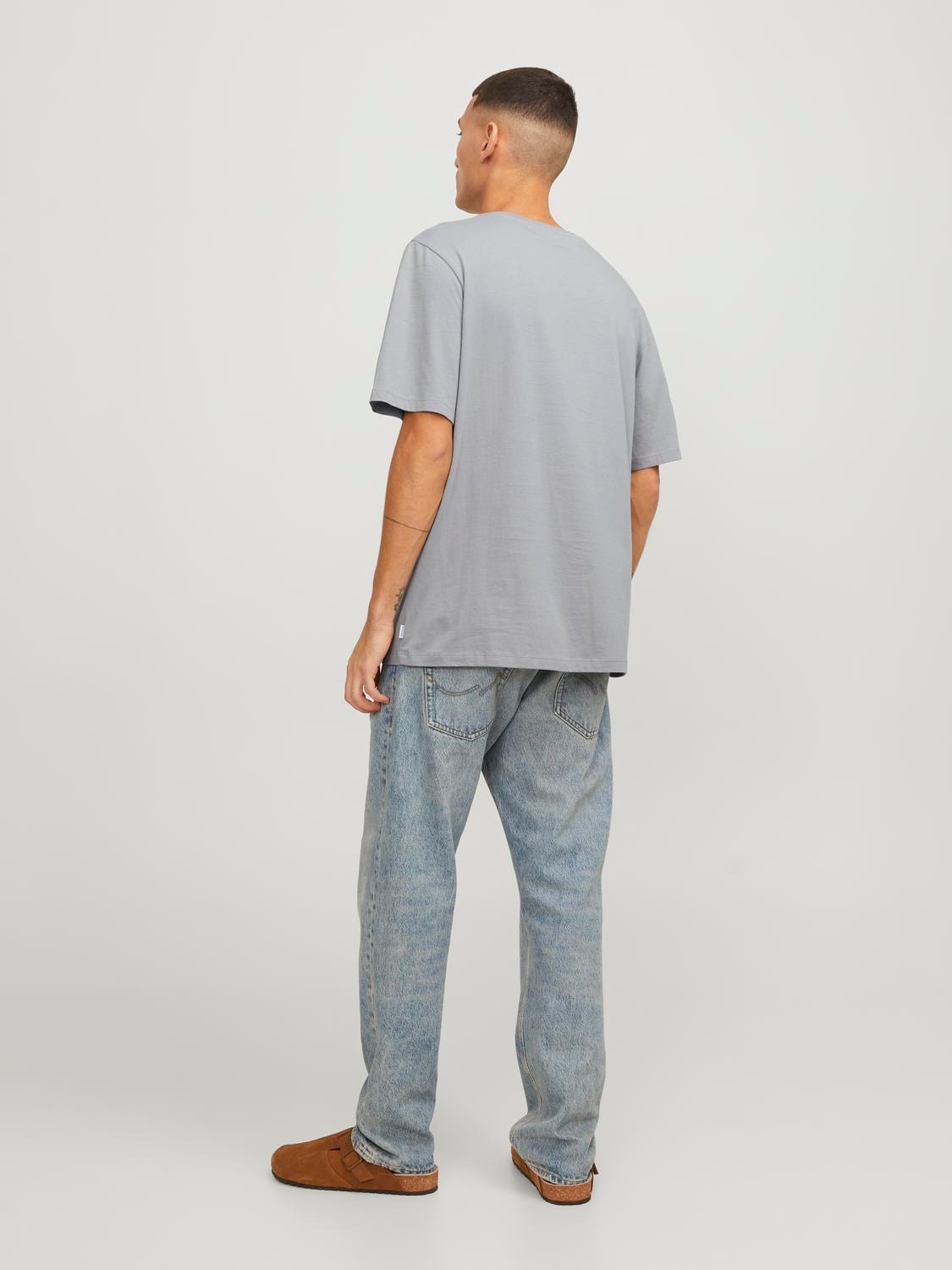 Plain Crew neck T-shirt | Medium Grey | Jack & Jones®