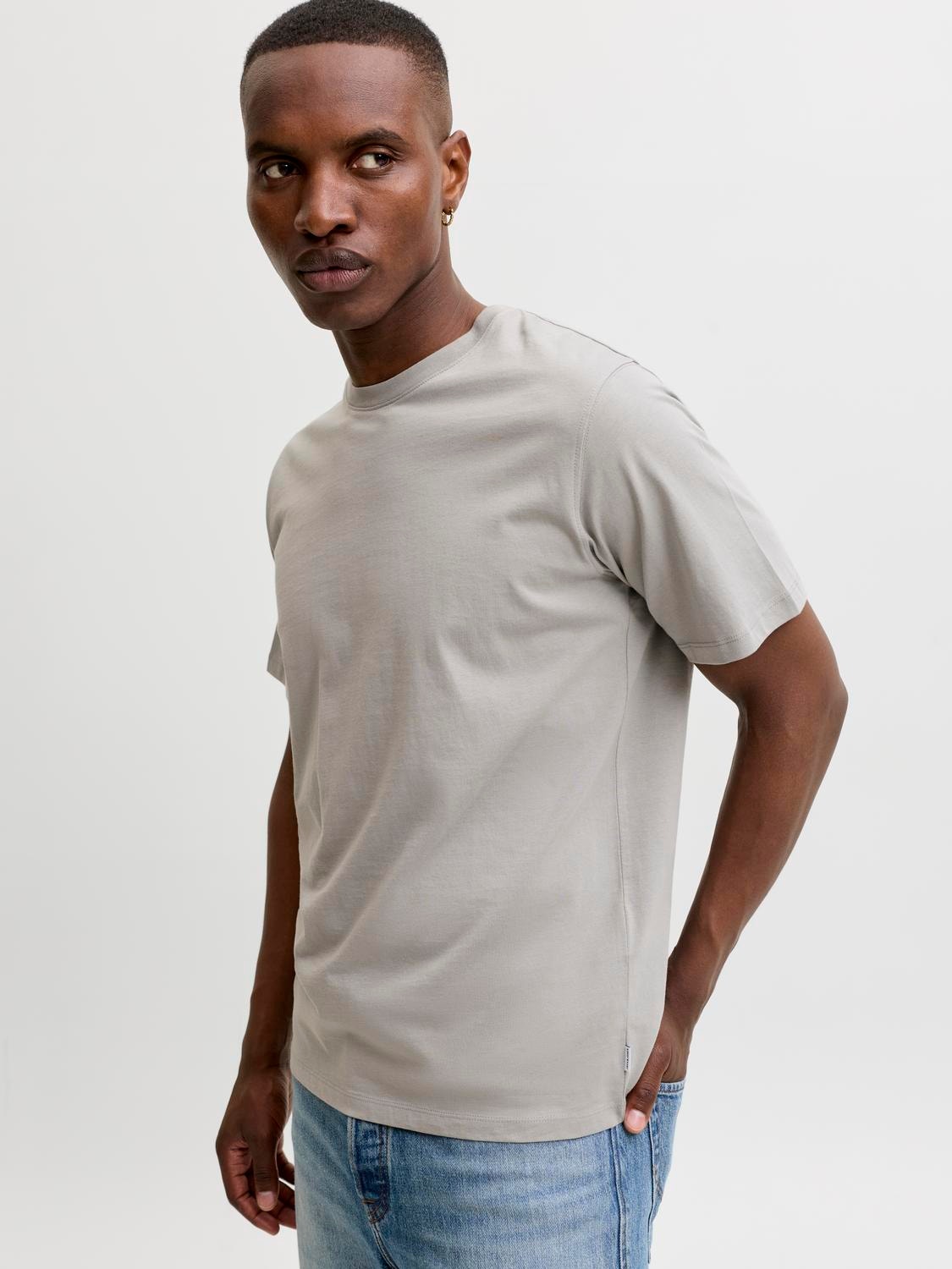Plain Crew neck T-shirt | Medium Grey | Jack & Jones®