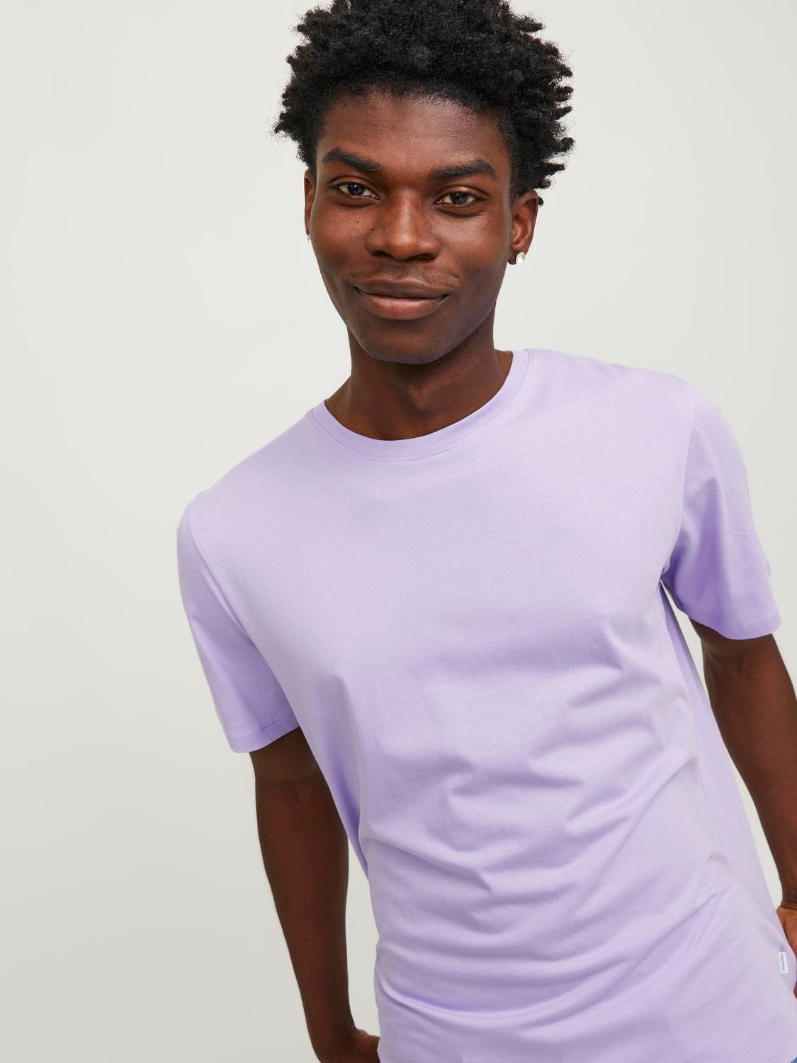 Jack & Jones Enfärgat Rundringning T-shirt -Purple Rose - 12156101