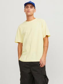 Jack & Jones Vienspalvis Apskritas kaklas Marškinėliai -French Vanilla - 12156101