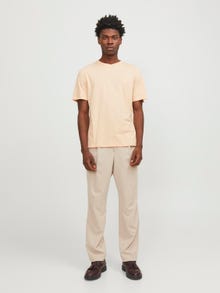 Jack & Jones Plain Crew neck T-shirt -Apricot Ice  - 12156101