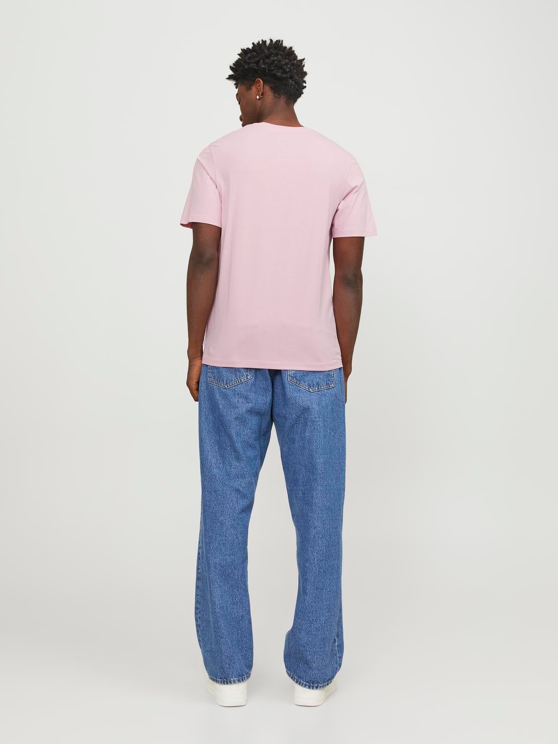 Jack & Jones Bez vzoru Kruhový výstřih Tričko -Pink Nectar - 12156101