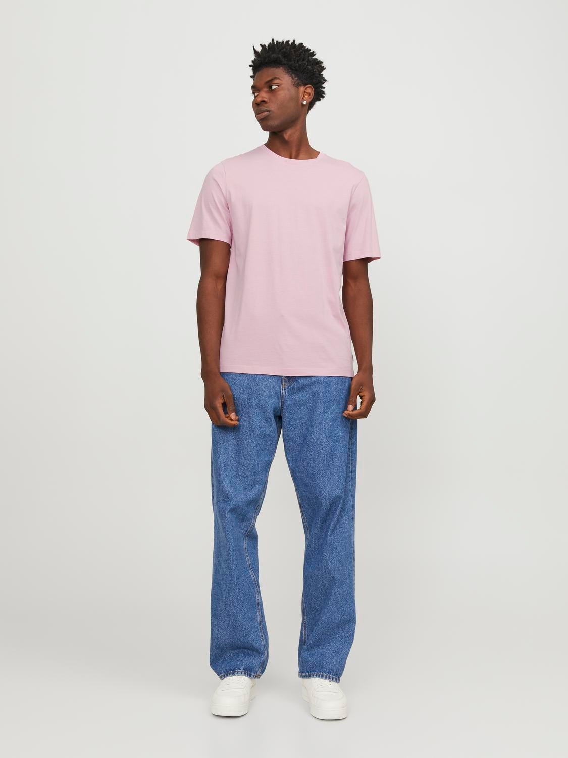 Jack & Jones Vienspalvis Apskritas kaklas Marškinėliai -Pink Nectar - 12156101