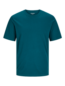 Jack & Jones Ensfarvet Crew neck T-shirt -Deep Teal - 12156101