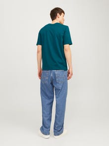 Jack & Jones Einfarbig Rundhals T-shirt -Deep Teal - 12156101