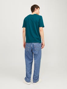 Jack & Jones Yksivärinen Pyöreä pääntie T-paita -Deep Teal - 12156101