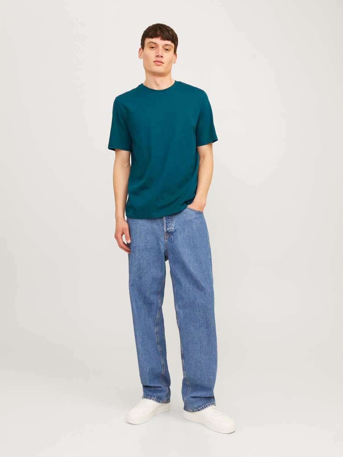 Jack & Jones T-shirt Uni Col rond -Deep Teal - 12156101